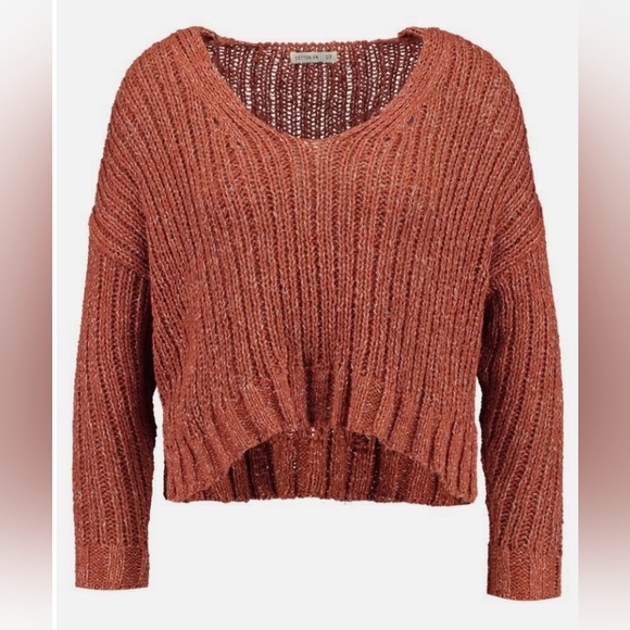 🏷🆕️ Cotton On Cropped Open Knit Pullover  sweater- Arabian Spice - L - Picture 5 of 15